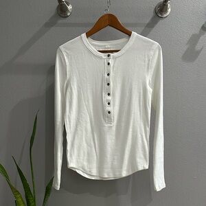 We The Free Cream Long Sleeve Henley Top
